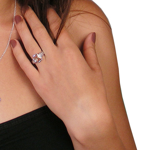 Ring mit Zirkonia topas-weiß 925 Silber