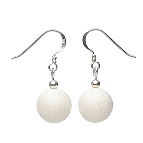 Ohrringe Ohrhänger aus weißer Koralle Bambuskoralle 925 Silber Ohrschmuck Damen