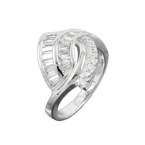 Ring für Damen Damenring mit Zirkonia 925 Silber rhodiniert