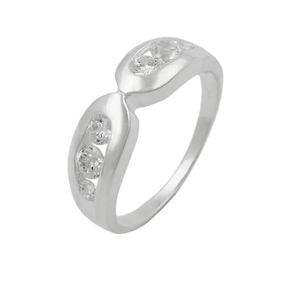 Ring Damenring mit Zirkonia 925 Silber glänzend 6mm Silberring