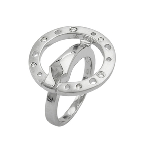 Ring Damenring Zirkonia rhodiniert glänzend Silber 925 Silberring