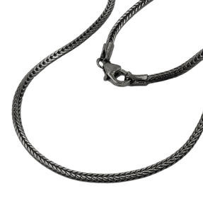 1,5mm Kette Collier Halsschmuck Fuchsschwanz rhodiniert 925 Silber, 42cm