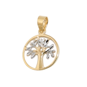 Anhänger, 12mm Baum des Lebens Lebensbaum 375 Gold Gelbgold bicolor klein & fein Anhänger, 12mm Baum des Lebens Lebensbaum 375 Gold Gelbgold bicolor klein & fein