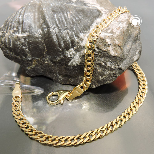 3,7mm Armband Doppelpanzerkette 585 Gelbgold 19cm