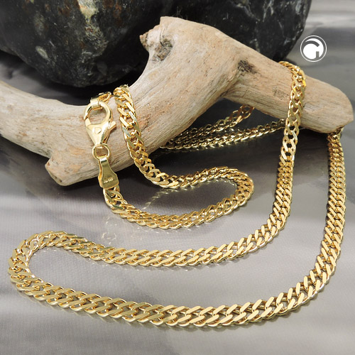 3,7mm Armband Doppelpanzerkette 585 Gelbgold 19cm
