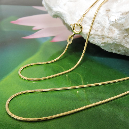 1mm Schlangenkette rund 585 Gelbgold 45cm