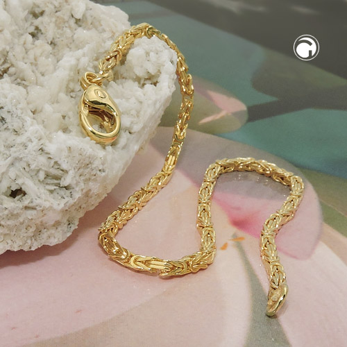 2mm Königsarmband vierkantig 585 Gelbgold 19cm