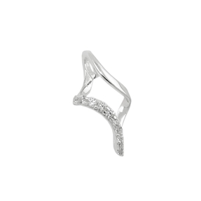 Anhänger Rhombus in elegant gedrehter Form mit weißen Zirkonia, 925 Silber
