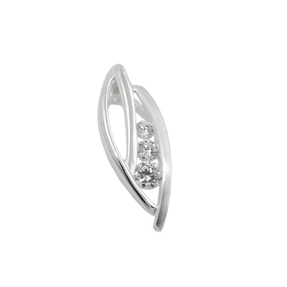 Anhänger elegant Verformt mit weißen Zirkonia, matt-glänzend, 925 Silber