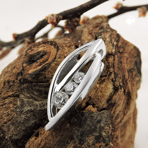 Anhänger elegant Verformt Zirkonia 925 Silber