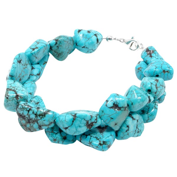 Armband aus Türkis 2-reihig