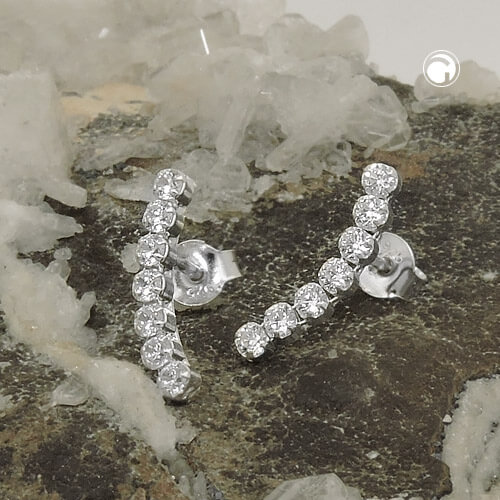 Ohrstecker Bogen mit Zirkonia 925 Silber