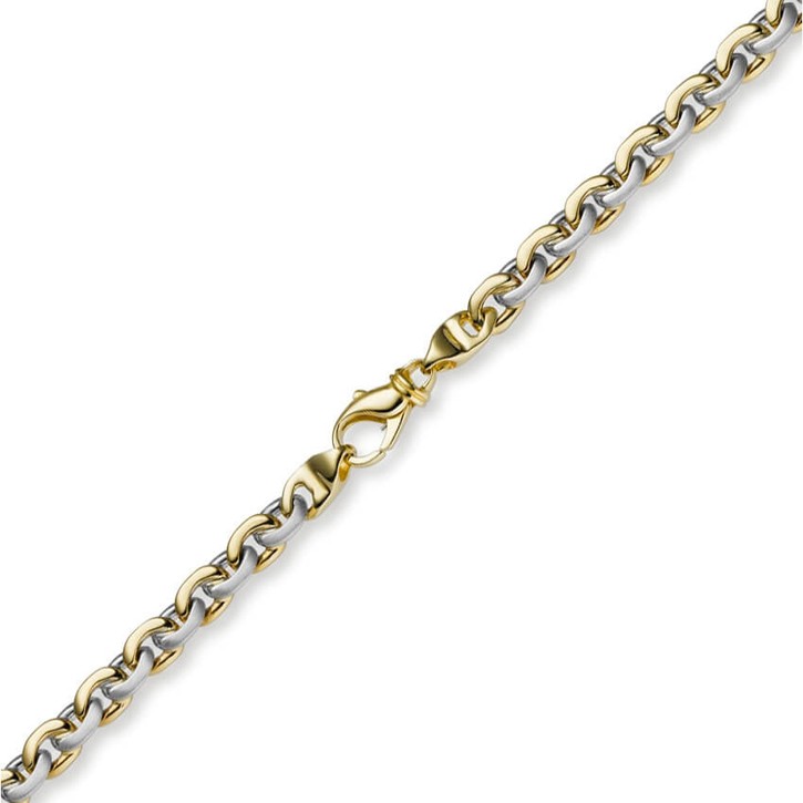 5,5mm Rundankerkette 585 Gold bicolor 50cm