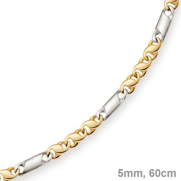 5mm Tigeraugekette 585 Gold bicolor 60cm