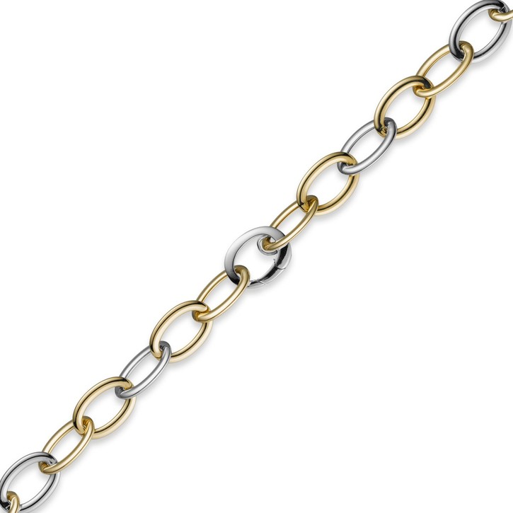 13mm Weitanker Kette 585 Gold bicolor 45cm