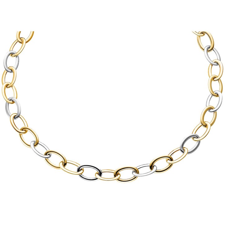 13mm Weitanker Kette 585 Gold bicolor 45cm