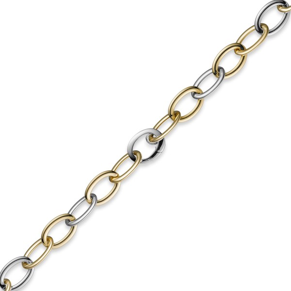 13mm Weitanker Kette 585 Gold bicolor 45cm