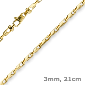 3mm Armband Armkette Alainkette 585 Gold Gelbgold 21cm Unisex Goldarmband 3mm Armband Armkette Alainkette 585 Gold Gelbgold 21cm Unisex Goldarmband