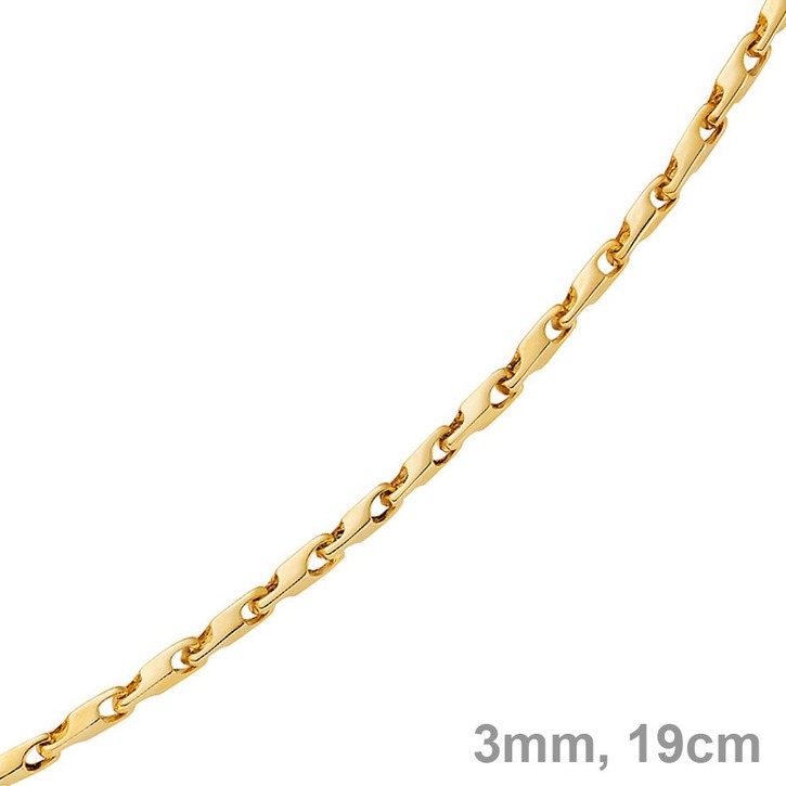 3mm Armband Alainkette 585 Gold 19cm