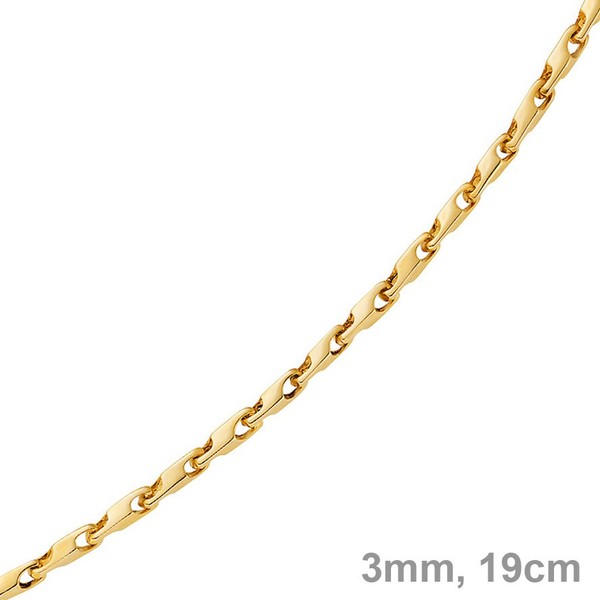 3mm Armband Alainkette 585 Gold 19cm