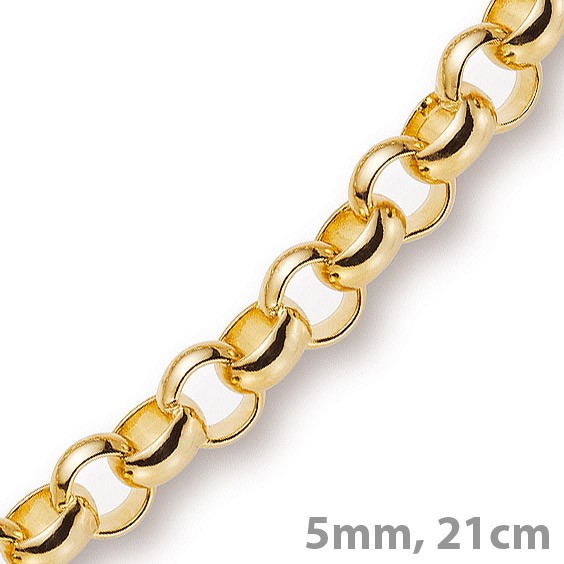 5mm Armband Erbskette 585 Gelbgold 21cm