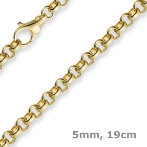 5mm Armband Armkette Erbskette aus 585 Gold Gelbgold 19cm Unisex Goldarmband 5mm Armband Armkette Erbskette aus 585 Gold Gelbgold 19cm Unisex Goldarmband