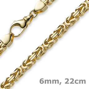 6mm Armband Armkette Königskette aus 585 Gold Gelbgold 22cm Herren