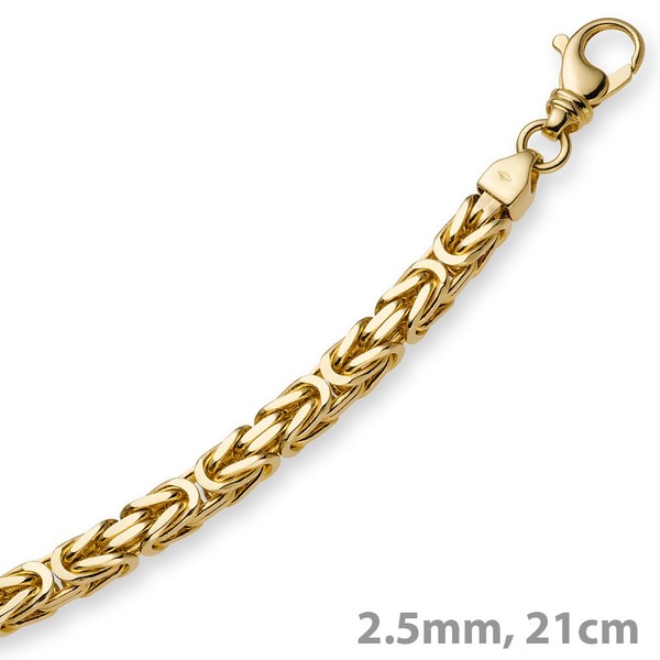 2,5mm Armband Königskette 585 Gelbgold 21cm
