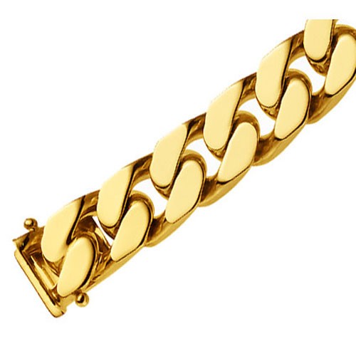 7mm breiter Panzerarmband aus 585 Gelbgold 19cm