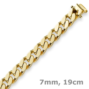 7mm Armband Armkette Panzerarmband 585 Gold Gelbgold 19cm Unisex Goldarmband 7mm Armband Armkette Panzerarmband 585 Gold Gelbgold 19cm Unisex Goldarmband