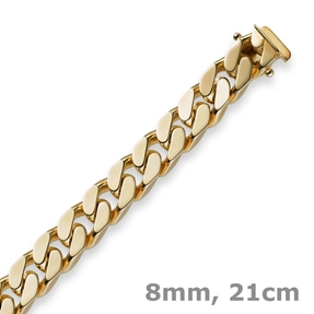 8mm Armband Armkette Panzerarmband 585 Gold Gelbgold 21cm Herren Goldarmband 8mm Armband Armkette Panzerarmband 585 Gold Gelbgold 21cm Herren Goldarmband