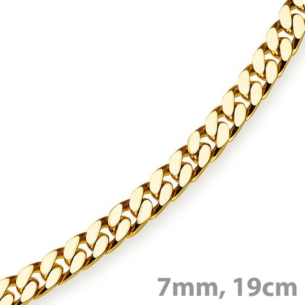 7mm Panzerarmband 585 Gelbgold 19cm