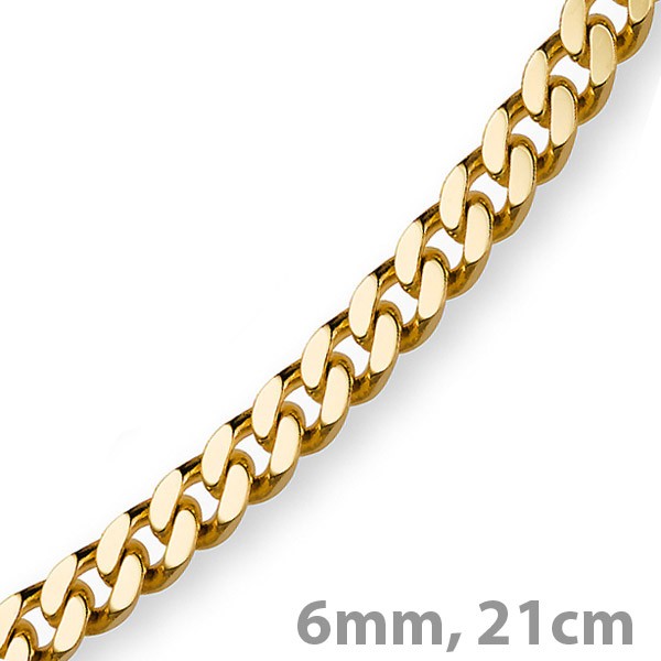 6mm Panzerarmband 585 Gelbgold 21cm