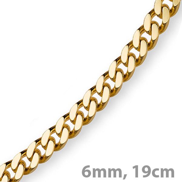 6mm Panzerarmband 585 Gelbgold 19cm
