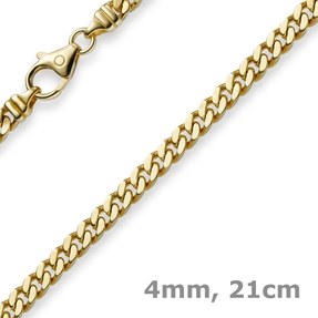 4mm Panzerarmband Armband Armkette 585 Gold Gelbgold 21cm Unisex Goldarmband