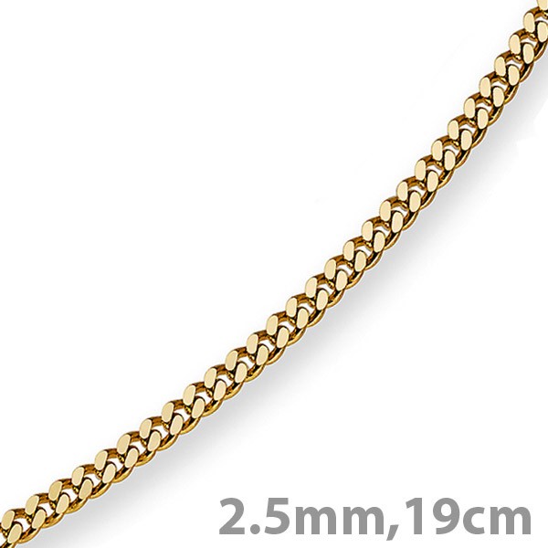 2,5mm Panzerarmband 585 Gelbgold 19cm