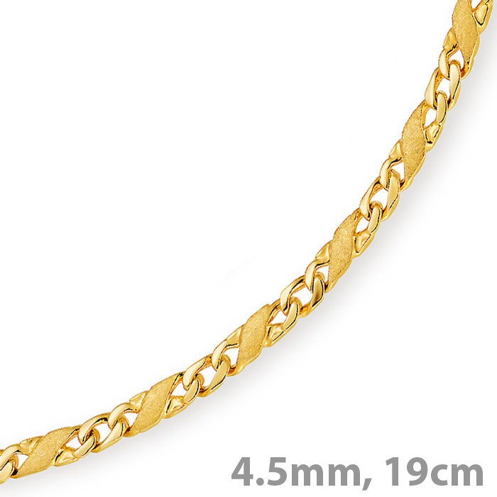 4,5mm Rockwell Armband 585 Gold 19cm matt