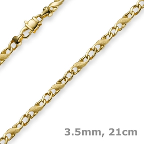 3,5mm Rockwell Armband Armkette 585 Gold Gelbgold 21cm mattiert Goldarmband 3,5mm Rockwell Armband Armkette 585 Gold Gelbgold 21cm mattiert Goldarmband