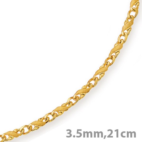 3,5mm Rockwell Armband 585 Gold 21cm matt