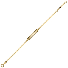 Identbändchen Armband Armschmuck 585 Gelbgold 16cm für Kinder Goldarmband