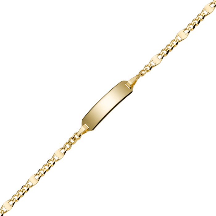 Identbändchen Armband 585 Gelbgold 14cm