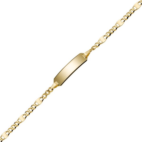 Identbändchen Armband 585 Gelbgold 14cm
