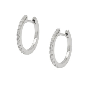 Creolen 17x2mm Ohrringe Ohrschmuck, weiße Zirkonia rundum, glänzend, 925 Silber Creolen 17x2mm Ohrringe Ohrschmuck, weiße Zirkonia rundum, glänzend, 925 Silber