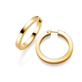 Creole Creolen ca. 33x2,8mm Ohrringe Ohrschmuck 585 Gold Gelbgold eckig Damen