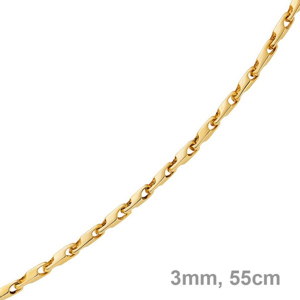 3mm Alainkette aus 585 Gold 55cm