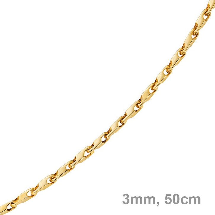 3mm Alainkette aus 585 Gold 50cm