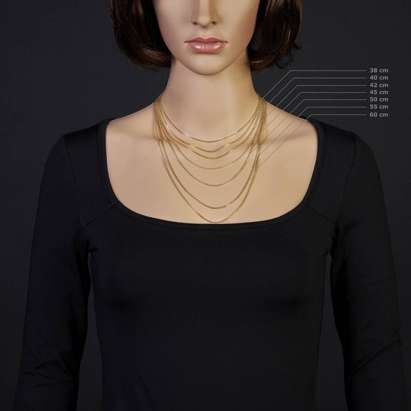 1,5mm Ankerkette aus 585 Gelbgold 40cm