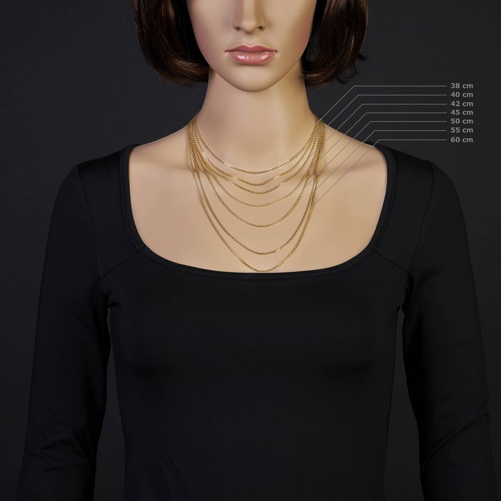 1,5mm Ankerkette aus 585 Gelbgold 38cm