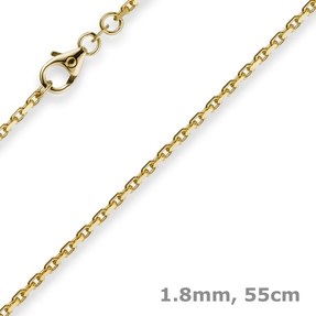 1,8mm Kette Collier Ankerkette Halskette 585 Gold Gelbgold 55cm Unisex 1,8mm Kette Collier Ankerkette Halskette 585 Gold Gelbgold 55cm Unisex