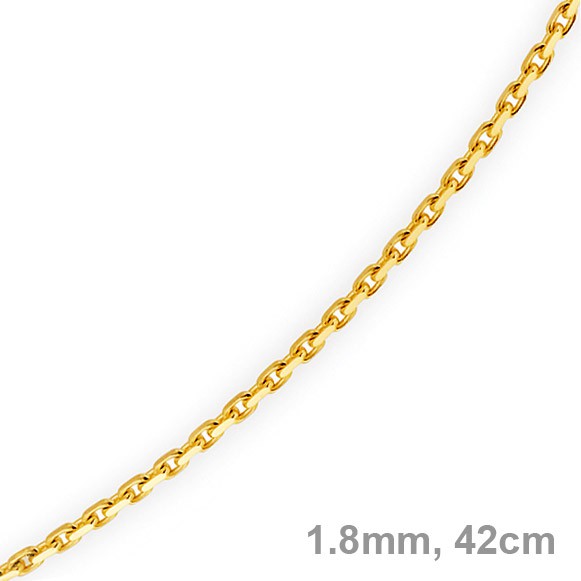 1,8mm Ankerkette aus 585 Gelbgold 42cm
